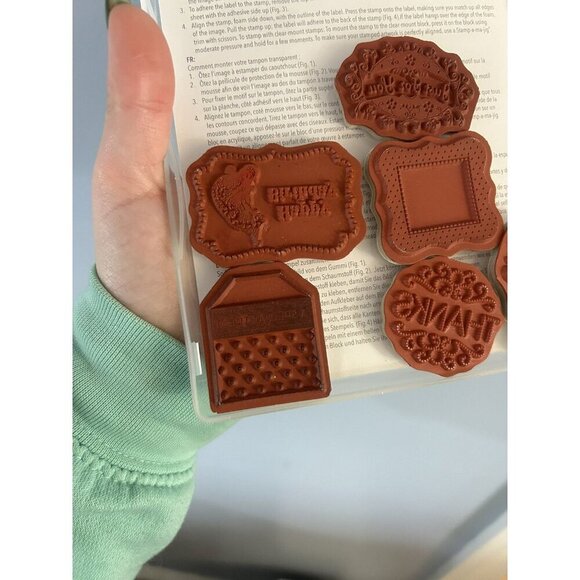 Stampin Up Tagtastic Rubber Hostess Stamp Set Birthday Thanks Congrats Border - Picture 7 of 9